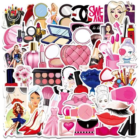 50 Pcs Girly Stickers Make Up Stickers Laptop Stickers Etsy