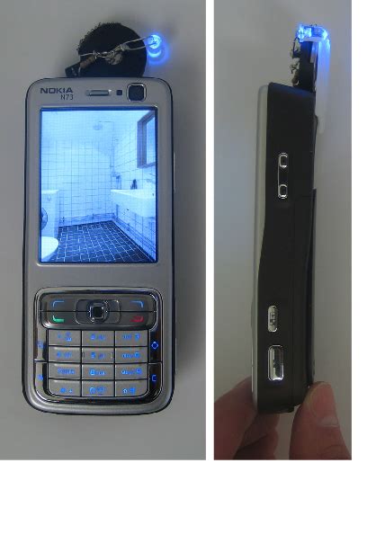 The Nokia N73 Phone With An Attached External Led Although The N73 Has