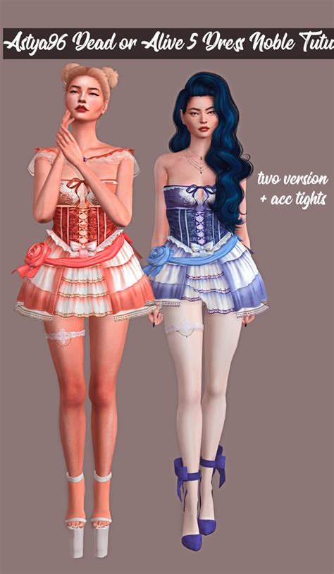Dead Or Alive 5 Dress Noble Tutu In 2020 Sims 4 Dresses Sims 4