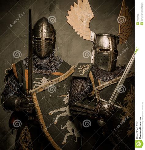 Two Knights Standing Side By Side Stock Photo Image Of Friendship