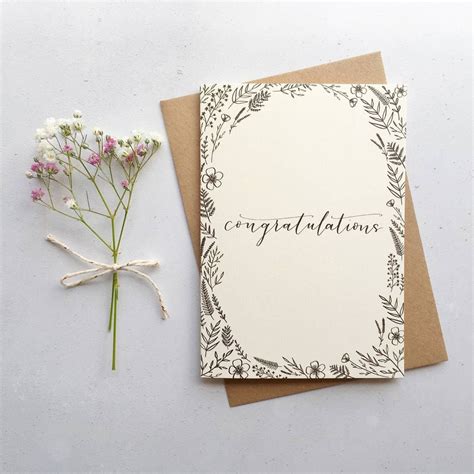 Calligraphy Cards Modern Calligraphy Wedding Congratulations Card