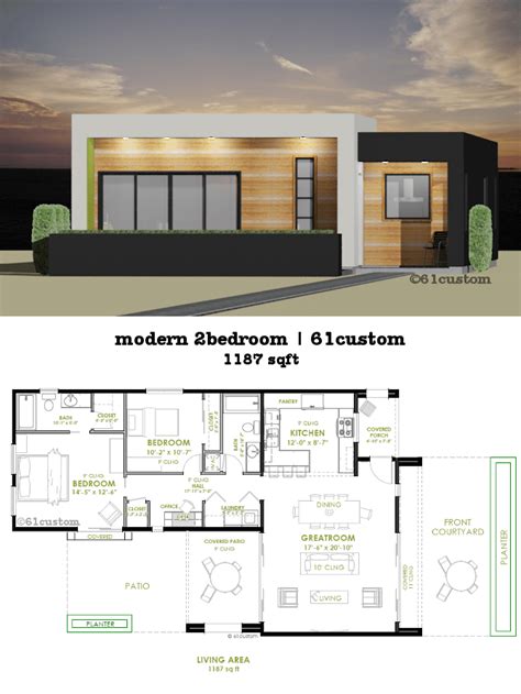 Modern Two Bedroom House Plans House Modern Plans Plan Bedroom Small