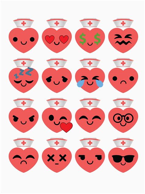 Nurse Heart Emoji T Shirt By Hippoemo Redbubble