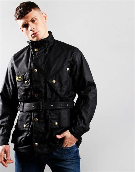 Barbour International Original Wax Jacket Black Terraces Menswear
