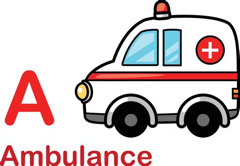 Ilustración De Vector De Ambulancia De Letra Del Alfabeto 3275849