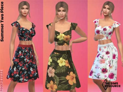 Summer Two Piece Outfit By Pinkfizzzzz Sims 4 Cc Download