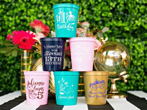 Birthday Cups Party Cups Custom Party Cups Party Supplies Etsy In 2020 Custom Party Cups