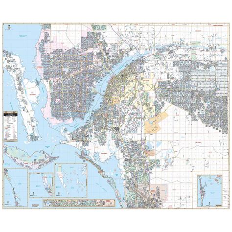 Fort Myers And Lee Co Fl Wall Map Shop City And County Maps