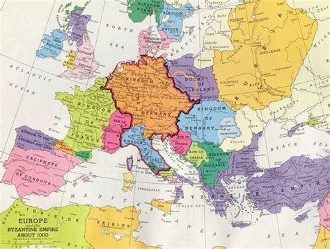Map Of Europe Around The Year 1000 Europe