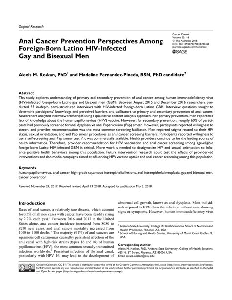 Pdf Anal Cancer Prevention Perspectives Among Foreign Born Latino Hiv