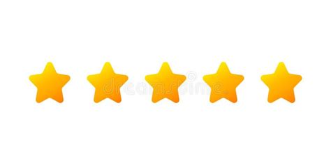 Five Star Rating Icon Set Isolated On White Background Vector