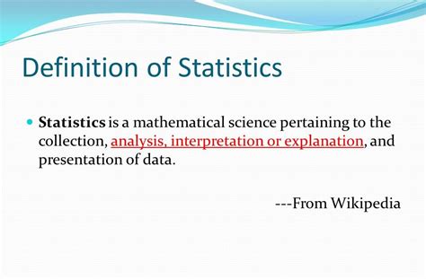44 MATH DEFINITION OF STATISTIC