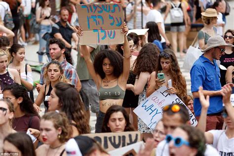 Thousands Of Topless Demonstrators March Through Tel Aviv In Slut Walk Daily Mail Online