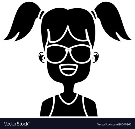 Girl With Sunglasses Royalty Free Vector Image