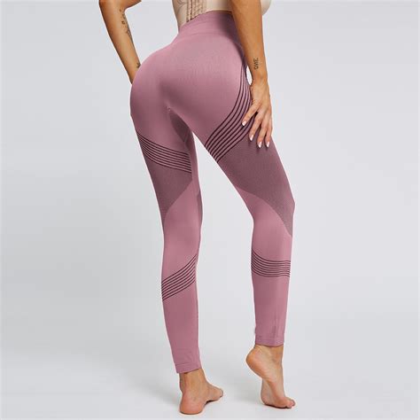 Pantalones De Yoga Flexibles De Realce Para Mujer Mallas Sin Costuras De Cintura Alta Rump