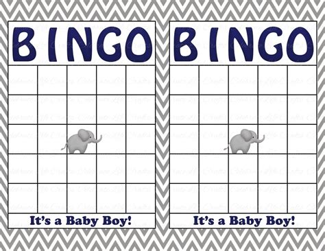 Get some nice quality paper and put your own printer to work!. Blank Baby Shower Bingo Cards Printable Party Baby Boy