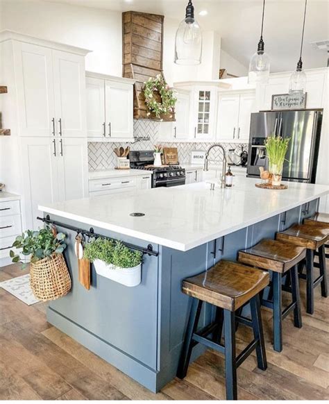 Pin By Courtney On Kitchen In 2020 Farmhouse Kitchen Colors Modern