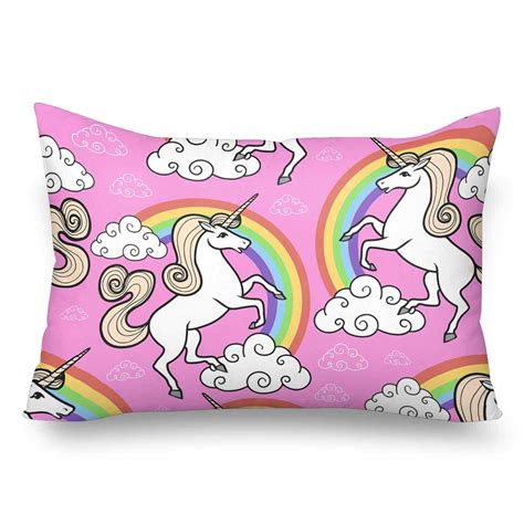 Gckg Cartoon Cute Unicorn Seamless Pattern Pillow Cases