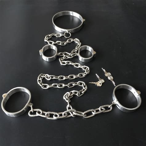 Stainless Steel Bdsm Cuffs Bondage Kit Collar Sexhandcuffs For Sex