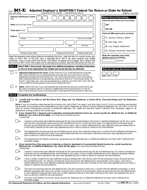 Form 941 X Mailing Address Fill Online Printable Fillable Blank