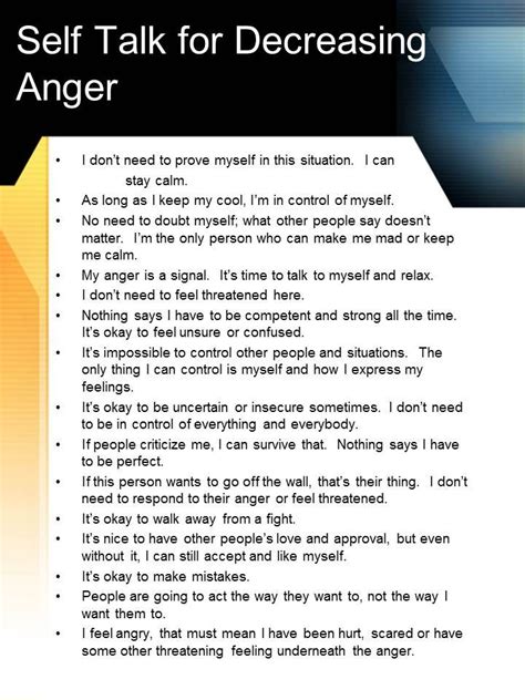 Self Talk For Decreasing Anger The Healing Path With