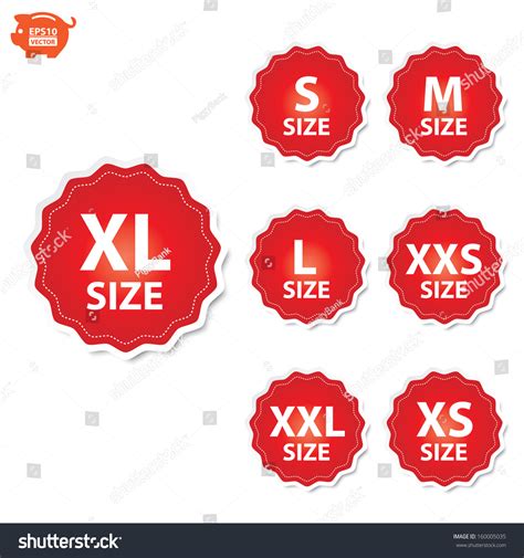 Download Vector: Size Clothing Xl, Xxl, Xs, Xxs, S, M And L Red ...