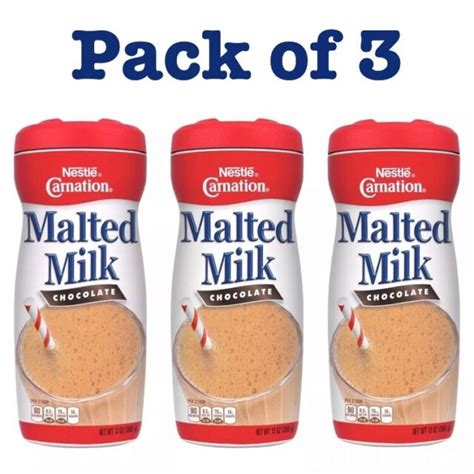 Nestle Carnation Pack Of 3 Malted Milk Chocolate 13 Oz July 2021 Ebay