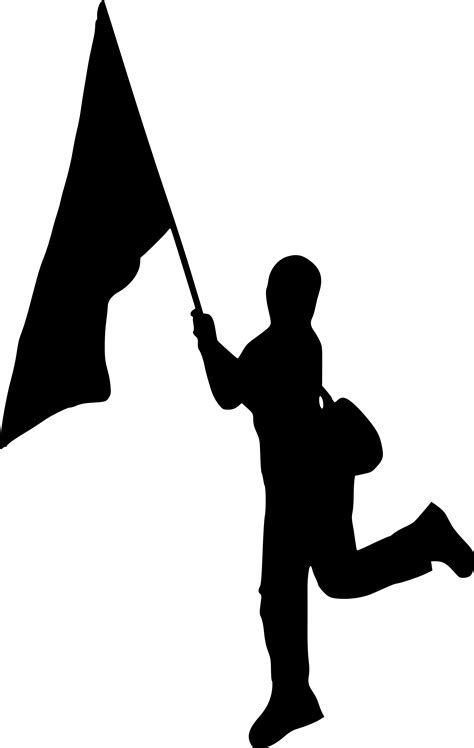 Man With Flag Vector Silhouette Sitinabilahassangb5032