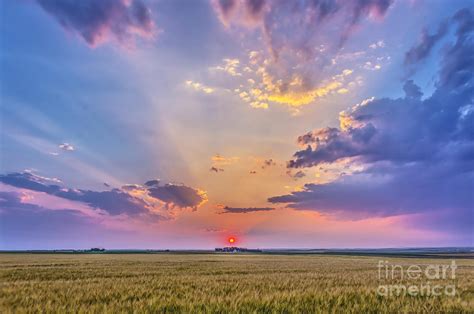 Prairie Sunset With Crepuscular Rays Photograph By Alan Dyer Pixels