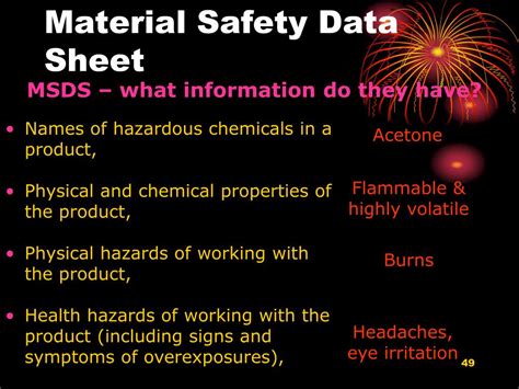 Touted as where to find material safety data sheets on the internet, this site offers links to 100 free sites as well as. PPT - Flammable and Combustible Liquids PowerPoint ...