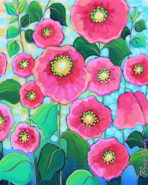 Hollyhocks Painting By Peggy Davis Fine Art America