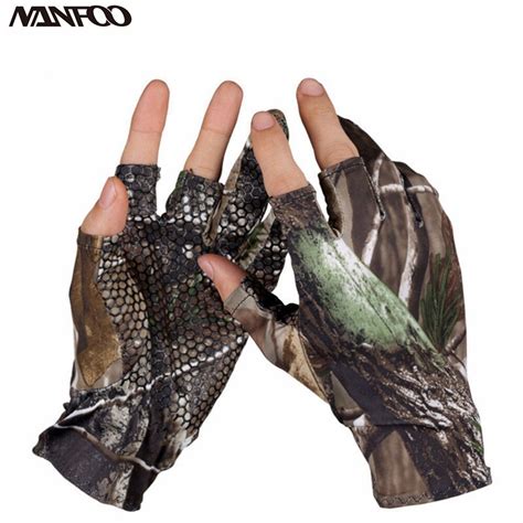 Fingerless Camo Elastic Gloves Summer Fishing Gloves Waterproof Anti