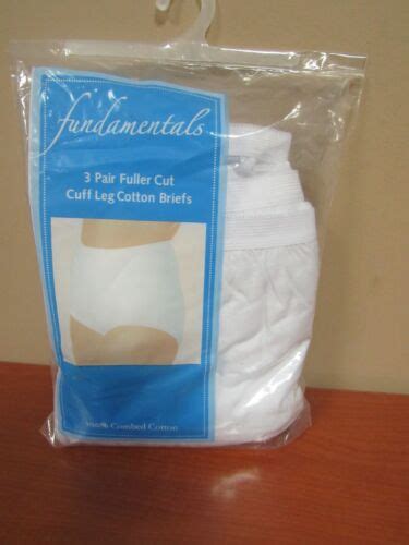 Women S 9 Fundamentals 3 Pair Fuller Cut Cuff Leg Cotton Briefs Ad 5a4 Ebay