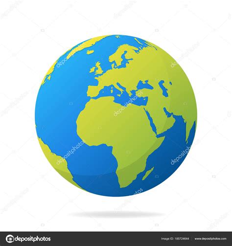 Globo Terrestre Con Continentes Verdes Moderno Concepto De Mapa Del