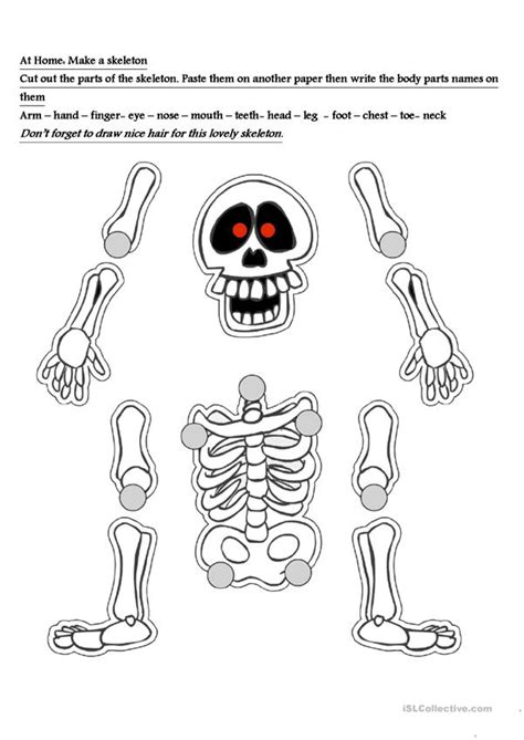 Skeleton Worksheet Worksheet Free Esl Printable