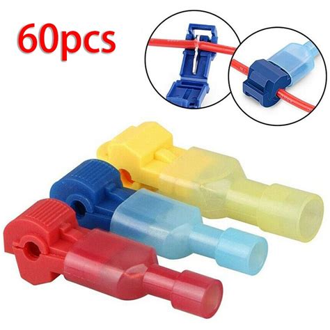 60pcs Quick Splice Wire Terminal Connectors Combo Kit Insulated 22 10