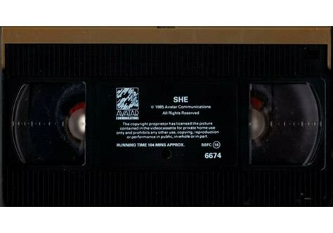She 1982 On Cbsfox United Kingdom Betamax Vhs Videotape