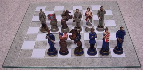 Civil War Ii Theme Chess Set With Civil War Deluxe Chess Board Chess