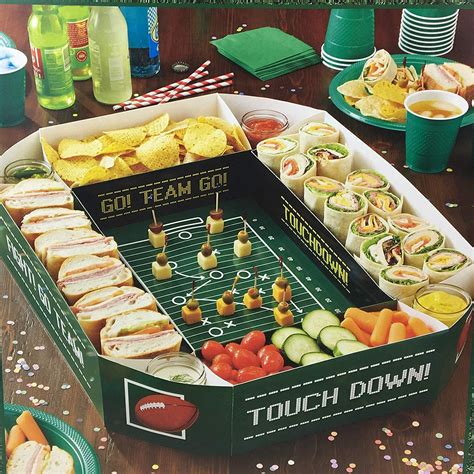Football Party Food Server Tray Game Day Snack Stadium Decoration