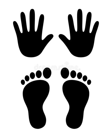 Hand And Foot Print Icons Stock Vector Illustration Of Finger 190964655