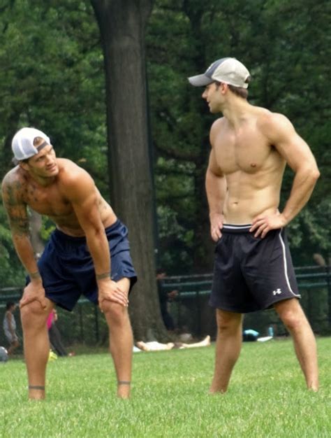 Muscle Jocks Two Hunks In The Park