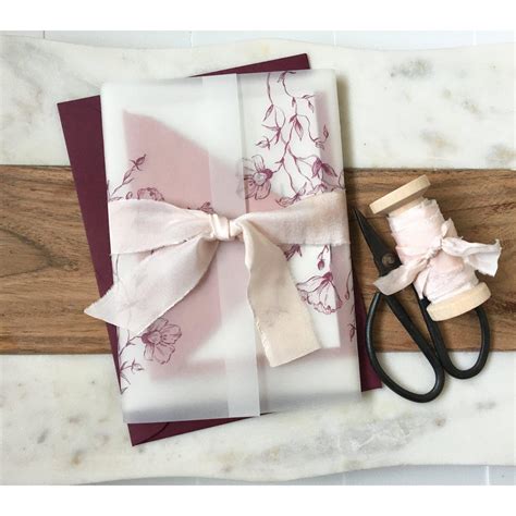 Elegant Burgundy Vellum Wrapped Wedding Invitation Love Of Creating