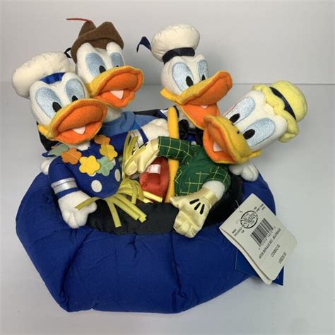 Disney Store Donald Duck 65th Anniversary Bean Bag Set Plush 65 Feisty