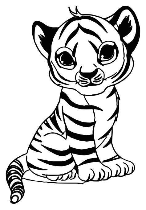 Baby Tiger Animal Coloring Pages Disney Coloring Pages Cute