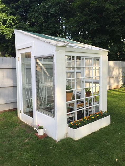 Greenhouse Made From Our Old Windows Backyard Greenhouse Backyard