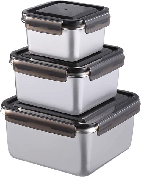 316 Medical Stainless Steel Food Containers 5050ml Total Capacity Set