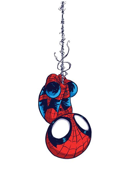 Spider Man Hanging Upside Down PNG