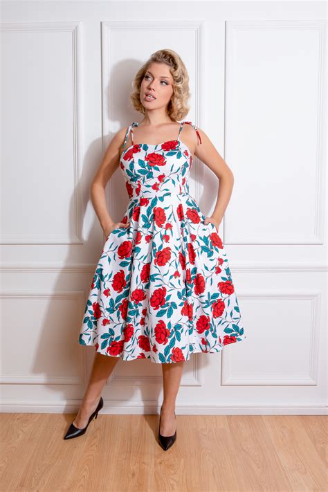 Della Floral Swing Dress Hearts And Roses London