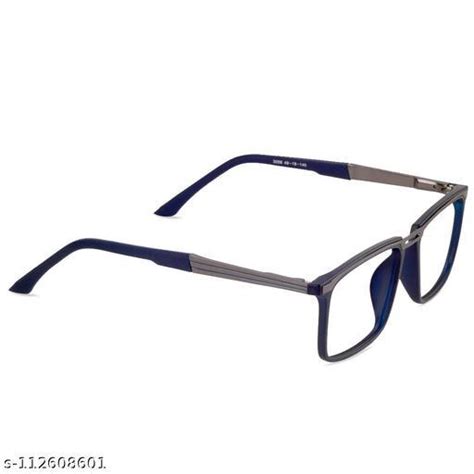 zyaden rectangular blue and grey unisex eyewear frame 1259