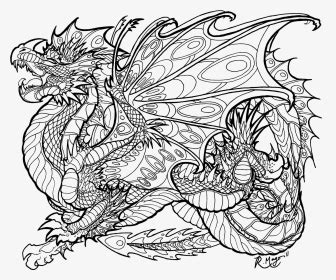 Realistic Dragon Coloring Pages For Adults Coloring Free Printable